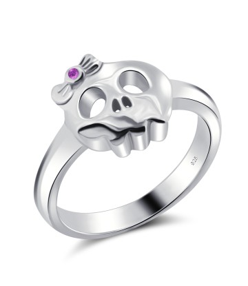 Skull with Bow Surgical Steel Rings SKR-15